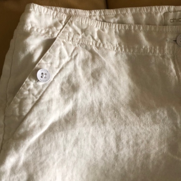 Chico’s White Linen Wide Leg Pants - Picture 2 of 3